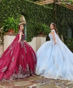 Mary's Bridal Glitter Cape Quinceanera Dress By Alta Couture MQ3059