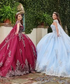 Mary's Bridal Glitter Cape Quinceanera Dress By Alta Couture MQ3059