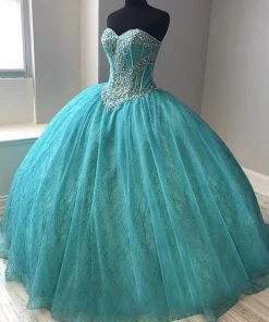 Strapless Glitter Quinceanera Dress By House Of Wu 26896 Quinceañera