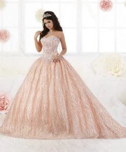 Strapless Glitter Quinceanera Dress By House Of Wu 26896 Quinceañera