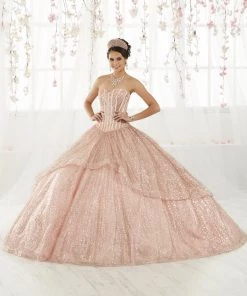 Strapless Glitter Quinceanera Dress By House Of Wu 26923 Quinceañera