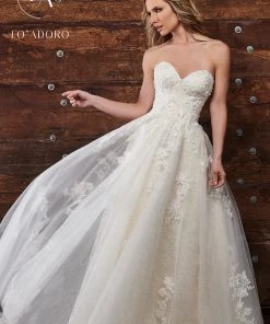 Lo Adoro By Mary's Bridal Wedding Dresses Strapless Lace A-Line Wedding Dress By Mary's Bridal M648 9 Lo Adoro By Mary's Bridal Wedding Dresses Strapless Lace A-Line Wedding Dress By Mary's Bridal M648