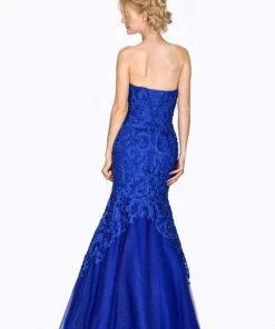 Strapless Lace Mermaid Dress By Cinderella Divine KC1701 26 Strapless Lace Mermaid Dress By Cinderella Divine KC1701