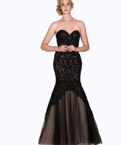 Strapless Lace Mermaid Dress By Cinderella Divine KC1701 29 Strapless Lace Mermaid Dress By Cinderella Divine KC1701