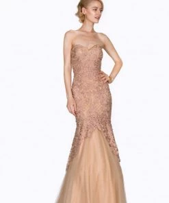 Strapless Lace Mermaid Dress By Cinderella Divine KC1701 21 Strapless Lace Mermaid Dress By Cinderella Divine KC1701