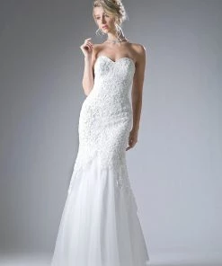 Strapless Lace Mermaid Dress By Cinderella Divine KC1701 34 Strapless Lace Mermaid Dress By Cinderella Divine KC1701