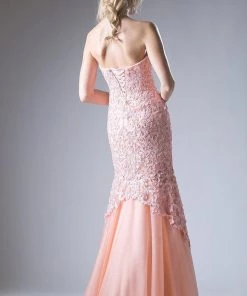 Strapless Lace Mermaid Dress By Cinderella Divine KC1701