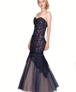 Strapless Lace Mermaid Dress By Cinderella Divine KC1701 30 Strapless Lace Mermaid Dress By Cinderella Divine KC1701