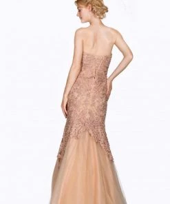 Strapless Lace Mermaid Dress By Cinderella Divine KC1701 22 Strapless Lace Mermaid Dress By Cinderella Divine KC1701