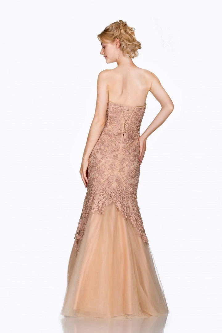 Strapless Lace Mermaid Dress By Cinderella Divine KC1701 6 Strapless Lace Mermaid Dress By Cinderella Divine KC1701