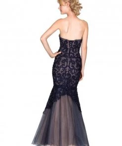 Strapless Lace Mermaid Dress By Cinderella Divine KC1701 28 Strapless Lace Mermaid Dress By Cinderella Divine KC1701