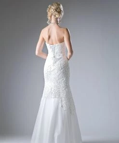 Strapless Lace Mermaid Dress By Cinderella Divine KC1701 35 Strapless Lace Mermaid Dress By Cinderella Divine KC1701