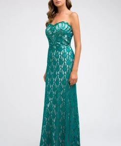 Prom Strapless Lace Mermaid Gown By Juliet 561
