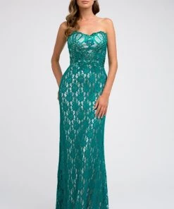 Prom Strapless Lace Mermaid Gown By Juliet 561