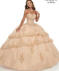 Strapless Lace Quinceanera Dress By Mary's Bridal MQ2114 Quinceañera