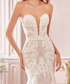 Prom Strapless Lace Wedding Dress By Cinderella Divine CD928