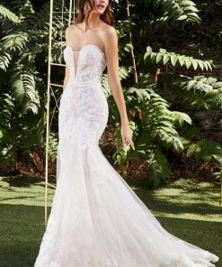 Prom Strapless Lace Wedding Dress By Cinderella Divine CD928