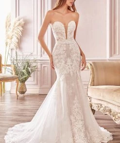 Prom Strapless Lace Wedding Dress By Cinderella Divine CD928