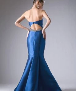 Prom Strapless Satin Mermaid Dress By Cinderella Divine ML400