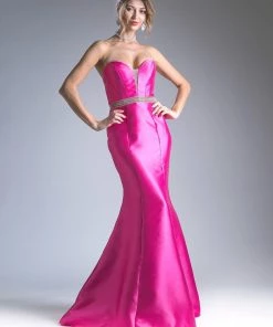 Prom Strapless Satin Mermaid Dress By Cinderella Divine ML400