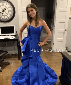 Prom Strapless Mermaid Dress With Ruffles By Cinderella Divine JS0402