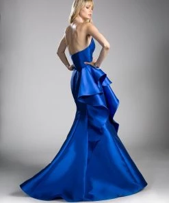 Prom Strapless Mermaid Dress With Ruffles By Cinderella Divine JS0402