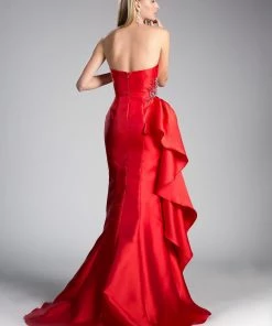 Ruffled Strapless Mermaid Gown By Cinderella Divine CS0003 Prom 11 Ruffled Strapless Mermaid Gown By Cinderella Divine CS0003 Prom