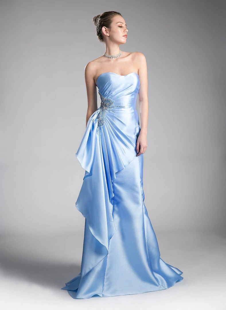 Ruffled Strapless Mermaid Gown By Cinderella Divine CS0003 Prom 3 Ruffled Strapless Mermaid Gown By Cinderella Divine CS0003 Prom