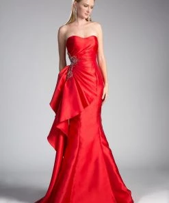 Ruffled Strapless Mermaid Gown By Cinderella Divine CS0003 Prom 10 Ruffled Strapless Mermaid Gown By Cinderella Divine CS0003 Prom