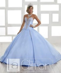LA Glitter By House Of Wu Quinceañera Strapless Mikado Dress By House Of Wu LA Glitter 24029