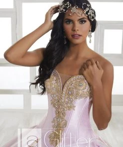 LA Glitter By House Of Wu Quinceañera Strapless Mikado Dress By House Of Wu LA Glitter 24029