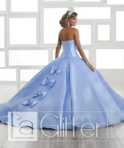 LA Glitter By House Of Wu Quinceañera Strapless Mikado Dress By House Of Wu LA Glitter 24029