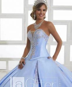 LA Glitter By House Of Wu Quinceañera Strapless Mikado Dress By House Of Wu LA Glitter 24029