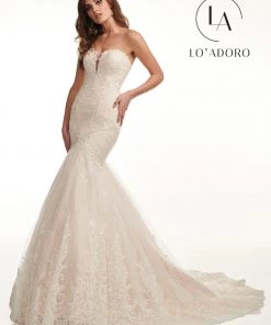Lo Adoro By Mary's Bridal Strapless Pleated Mermaid Wedding Dress By Mary's Bridal M732