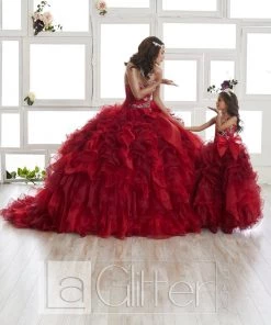 LA Glitter By House Of Wu Quinceañera Strapless Ruffled Dress By House Of Wu LA Glitter 24011