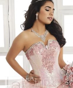 LA Glitter By House Of Wu Quinceañera Strapless Ruffled Dress By House Of Wu LA Glitter 24015