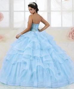 House Of Wu Fiesta Gowns Strapless Ruffled Quinceanera Dress By Fiesta Gowns 56353