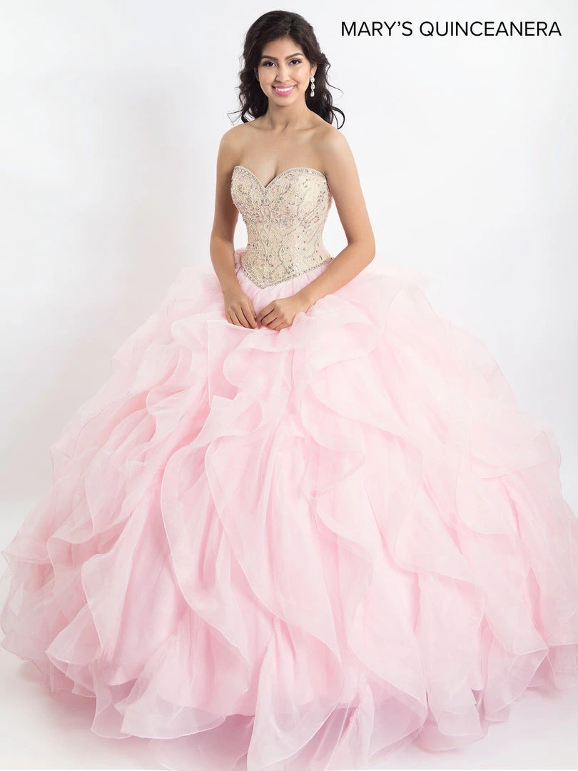 Strapless Ruffled Quinceanera Dress By Mary's Bridal MQ2023 3 Strapless Ruffled Quinceanera Dress By Mary's Bridal MQ2023