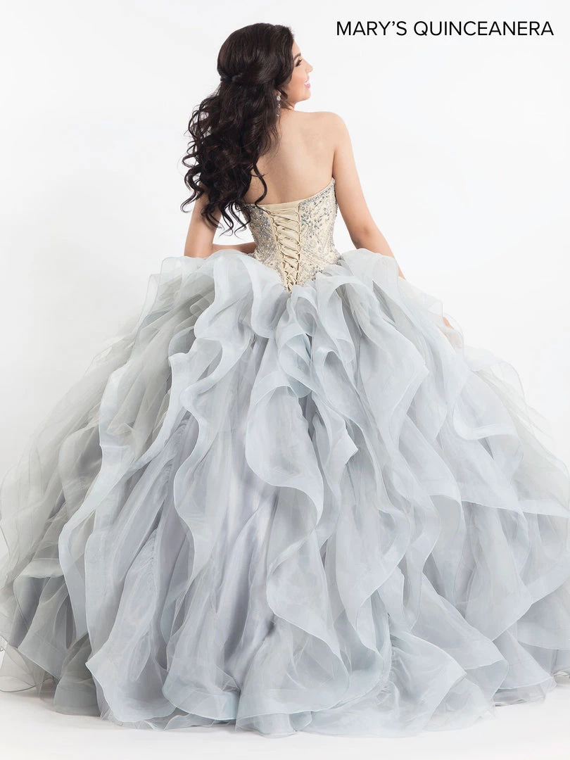 Strapless Ruffled Quinceanera Dress By Mary's Bridal MQ2023 4 Strapless Ruffled Quinceanera Dress By Mary's Bridal MQ2023