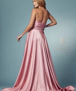 Strapless Satin Pocket Gown By Nox Anabel R1036 25 Strapless Satin Pocket Gown By Nox Anabel R1036