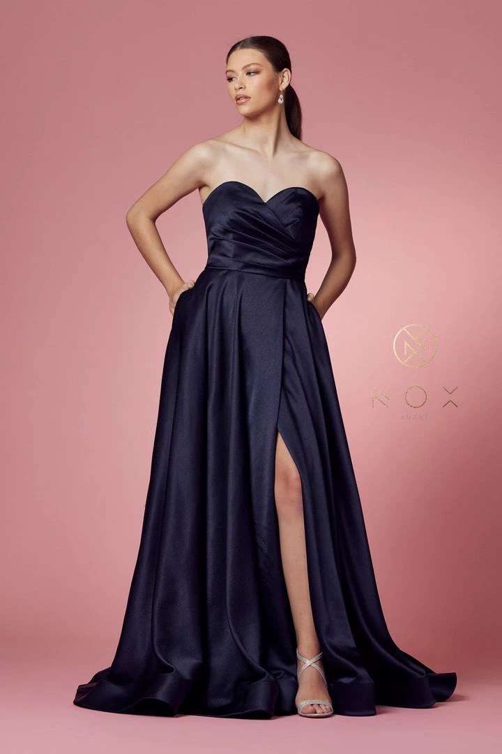 Strapless Satin Pocket Gown By Nox Anabel R1036 7 Strapless Satin Pocket Gown By Nox Anabel R1036