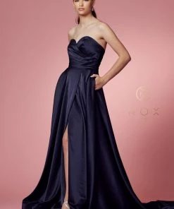 Strapless Satin Pocket Gown By Nox Anabel R1036 17 Strapless Satin Pocket Gown By Nox Anabel R1036