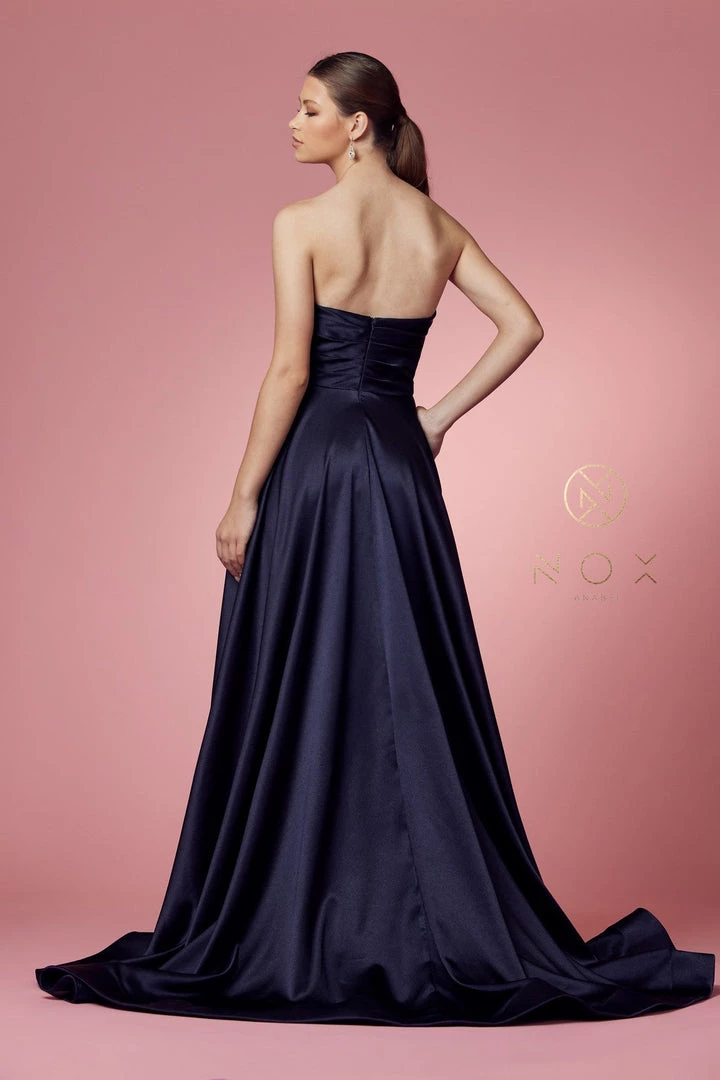 Strapless Satin Pocket Gown By Nox Anabel R1036 4 Strapless Satin Pocket Gown By Nox Anabel R1036