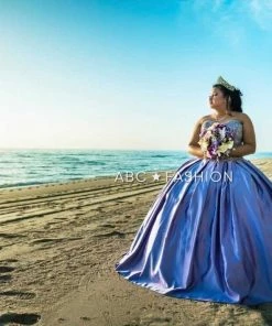 House Of Wu Fiesta Gowns Quinceañera Strapless Satin Quinceanera Dress By Fiesta Gowns 56376