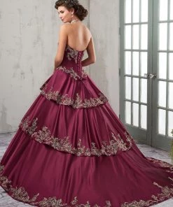 Strapless Satin Quinceanera Dress By Mary's Bridal MQ2001