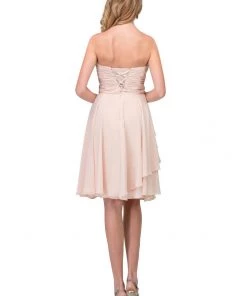 Prom Strapless Short Knee Length Dress With Beaded Waist By Star Box 6071 14 Prom Strapless Short Knee Length Dress With Beaded Waist By Star Box 6071