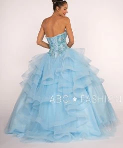Strapless Sweetheart Ball Gown With Ruffled Skirt By Elizabeth K GL2515