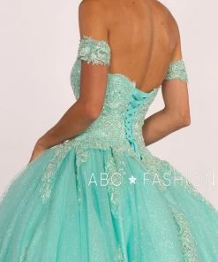 Strapless Sweetheart Glitter Ball Gown By Elizabeth K GL2604