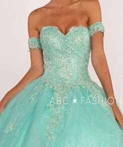 Strapless Sweetheart Glitter Ball Gown By Elizabeth K GL2604