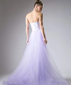 Strapless Satin Tulle Mermaid Gown By Cinderella Divine 13490 Prom